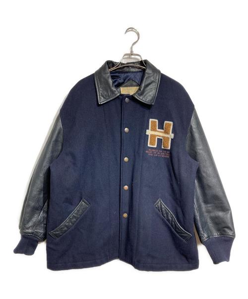 HAI SPORTING GEAR（ハイスポーツギア）HAI SPORTING GEAR (ハイスポーツギア) レザー切替スタジャン/Leather switch stadium jacket ネイビー×ブラック サイズ:Mの古着・服飾アイテム