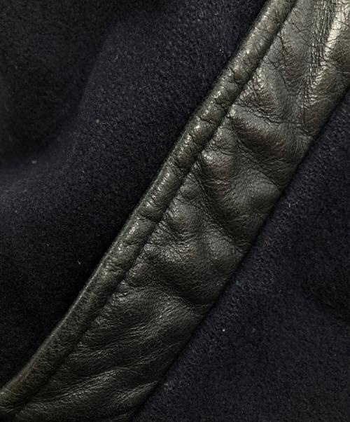 HAI SPORTING GEAR（ハイスポーツギア）HAI SPORTING GEAR (ハイスポーツギア) レザー切替スタジャン/Leather switch stadium jacket ネイビー×ブラック サイズ:Mの古着・服飾アイテム