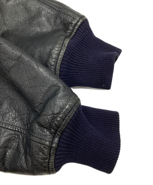 HAI SPORTING GEAR（ハイスポーツギア）HAI SPORTING GEAR (ハイスポーツギア) レザー切替スタジャン/Leather switch stadium jacket ネイビー×ブラック サイズ:Mの古着・服飾アイテム