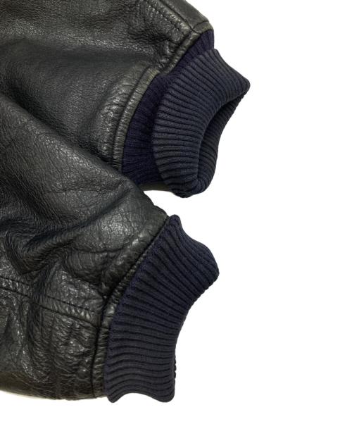 HAI SPORTING GEAR（ハイスポーツギア）HAI SPORTING GEAR (ハイスポーツギア) レザー切替スタジャン/Leather switch stadium jacket ネイビー×ブラック サイズ:Mの古着・服飾アイテム