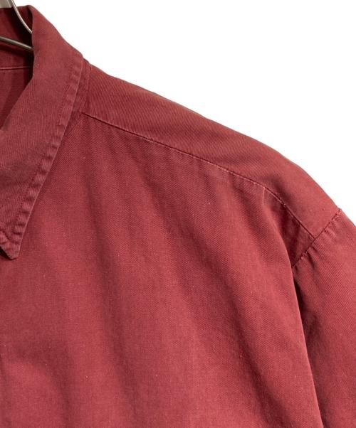 STONE ISLAND（ストーンアイランド）STONE ISLAND (ストーンアイランド) ガーメントダイチンストラップマリンシャツ/Garment Dyed Chin Strap Marine Shirt レッド サイズ:XLの古着・服飾アイテム