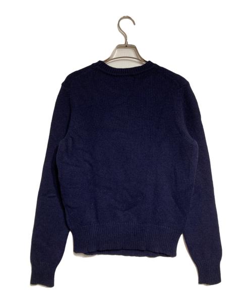 maison kitsune（メゾンキツネ）MAISON KITSUNE (メゾンキツネ) フォックスヘッド ニット セーター ネイビー サイズ:Sの古着・服飾アイテム