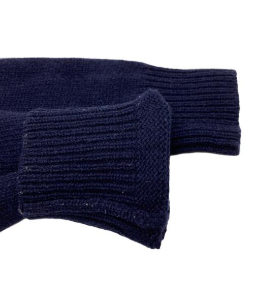 maison kitsune（メゾンキツネ）MAISON KITSUNE (メゾンキツネ) フォックスヘッド ニット セーター ネイビー サイズ:Sの古着・服飾アイテム