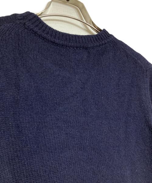 maison kitsune（メゾンキツネ）MAISON KITSUNE (メゾンキツネ) フォックスヘッド ニット セーター ネイビー サイズ:Sの古着・服飾アイテム