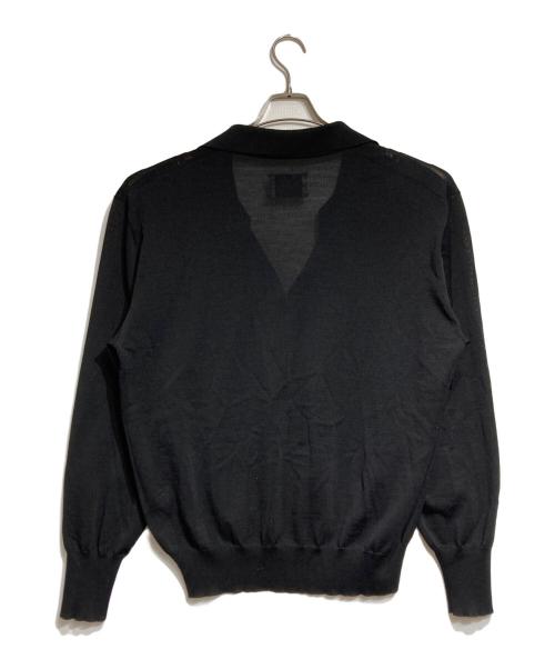 ssstein（シュタイン）ssstein (シュタイン) WOOL SILK KNIT SKIPPER LS/ウールシルクニットスキッパー ブラック サイズ:Mの古着・服飾アイテム