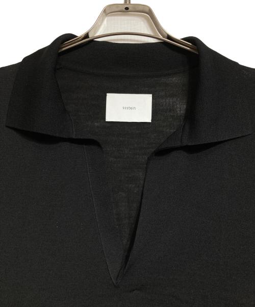 ssstein（シュタイン）ssstein (シュタイン) WOOL SILK KNIT SKIPPER LS/ウールシルクニットスキッパー ブラック サイズ:Mの古着・服飾アイテム