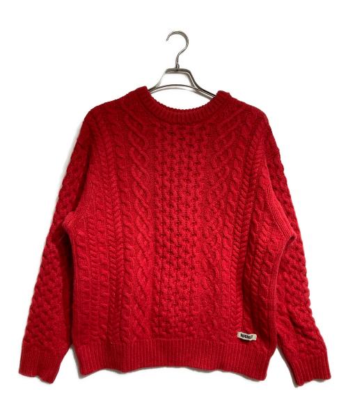 NKNIT（エヌニット）NKNIT (エヌニット) ハートケーブルクルーネックニット/Heart Cable Knit Crew Neck Sweater レッドの古着・服飾アイテム