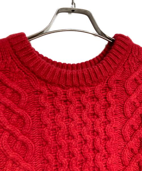 NKNIT（エヌニット）NKNIT (エヌニット) ハートケーブルクルーネックニット/Heart Cable Knit Crew Neck Sweater レッドの古着・服飾アイテム