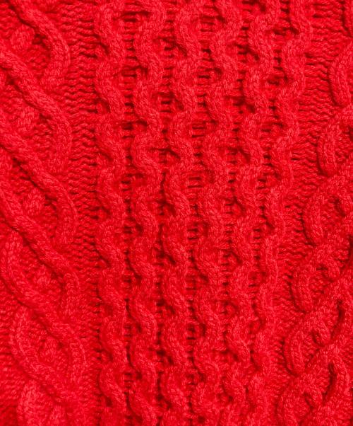 NKNIT（エヌニット）NKNIT (エヌニット) ハートケーブルクルーネックニット/Heart Cable Knit Crew Neck Sweater レッドの古着・服飾アイテム