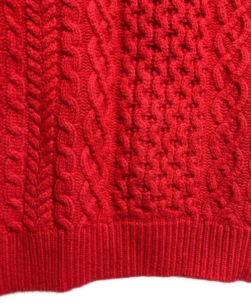 NKNIT（エヌニット）NKNIT (エヌニット) ハートケーブルクルーネックニット/Heart Cable Knit Crew Neck Sweater レッドの古着・服飾アイテム