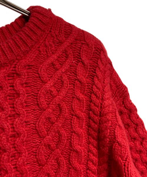 NKNIT（エヌニット）NKNIT (エヌニット) ハートケーブルクルーネックニット/Heart Cable Knit Crew Neck Sweater レッドの古着・服飾アイテム