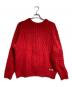 NKNIT（エヌニット）の古着「ハートケーブルクルーネックニット/Heart Cable Knit Crew Neck Sweater」｜レッド