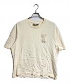AMI PARISアミ パリス）の古着「ハートロゴTシャツ/Heart logo T-shirt」｜ベージュ