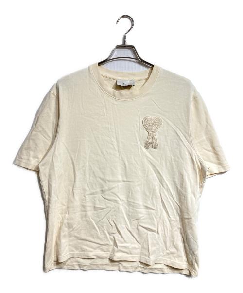 AMI PARIS（アミ パリス）AMI PARIS (アミ パリス) ハートロゴTシャツ/Heart logo T-shirt ベージュ サイズ:Mの古着・服飾アイテム