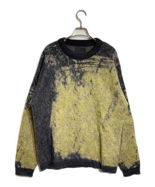 YOKE（ヨーク）YOKE (ヨーク) Jacquard Mohair Sweater/ジャガードモヘアセーター イエロー×グレー サイズ:2の古着・服飾アイテム