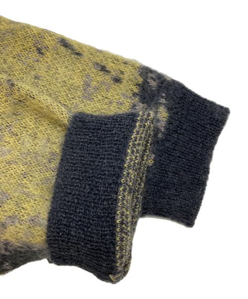 YOKE（ヨーク）YOKE (ヨーク) Jacquard Mohair Sweater/ジャガードモヘアセーター イエロー×グレー サイズ:2の古着・服飾アイテム