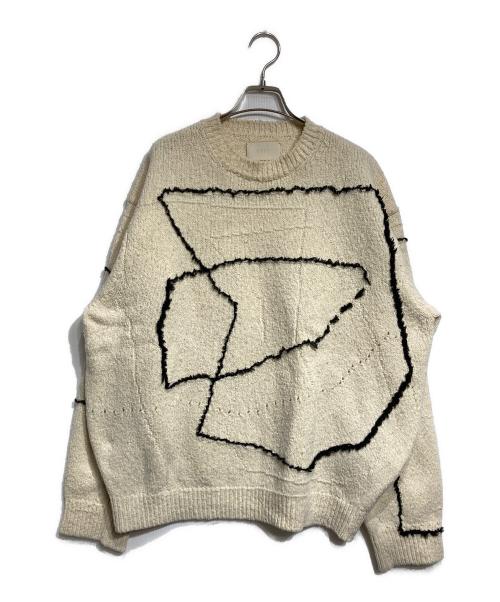 YOKE（ヨーク）YOKE (ヨーク) CONTINUOUS LINE EMBROIDERY SWEATE/コンティニュアスラインエンブロイダリースウェット ホワイト サイズ:２の古着・服飾アイテム
