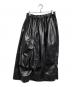 COMME des GARCONS（コムデギャルソン）の古着「フェイクレザドローストリング スカート/Faux Leather Drawstring Skirt」｜ブラック