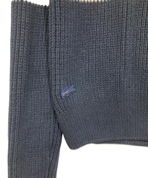 LACOSTE（ラコステ）LACOSTE (ラコステ) ボーダーニット ネイビー×ホワイト サイズ:36の古着・服飾アイテム