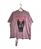 KIDILLキディル）の古着「DESTROY T-SHIRT/デストロイ ティーシャツ」｜ピンク