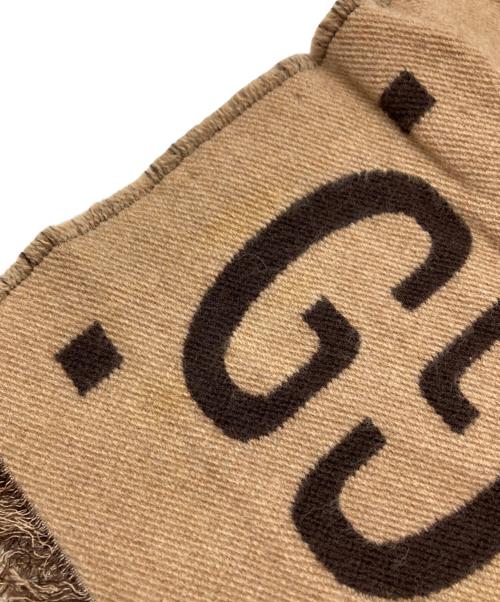 GUCCI（グッチ）GUCCI (グッチ) GGジャガードウールシルクストール/Jacquard wool silk scarf ベージュの古着・服飾アイテム