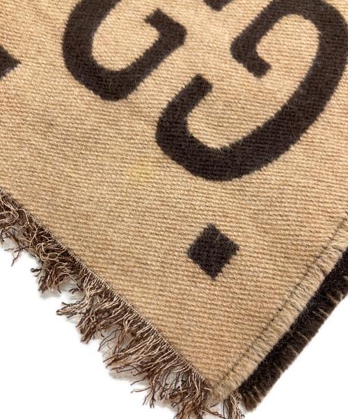 GUCCI（グッチ）GUCCI (グッチ) GGジャガードウールシルクストール/Jacquard wool silk scarf ベージュの古着・服飾アイテム