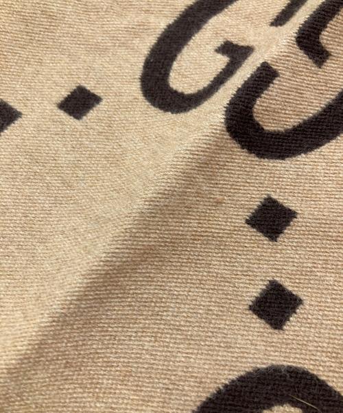 GUCCI（グッチ）GUCCI (グッチ) GGジャガードウールシルクストール/Jacquard wool silk scarf ベージュの古着・服飾アイテム