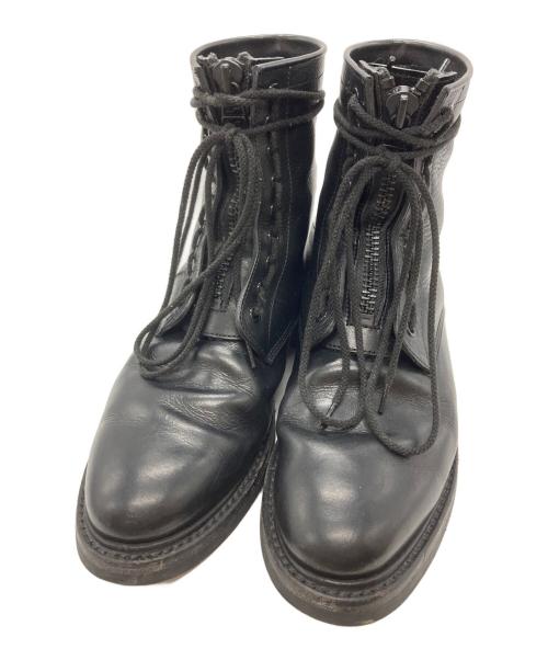 MINEDENIM（マインデニム）MINEDENIM (マインデニム) Leather Zipper Unit Military Boots/レザー ジッパー ユニット ミリタリー ブーツ ブラック サイズ:41の古着・服飾アイテム