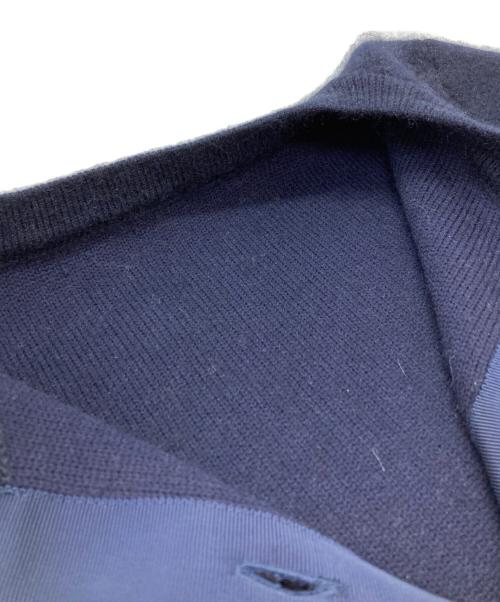 anuans（アニュアンス）anuans (アニュアンス) Cashmere Blend No-Collar Knit Jacket /カシミヤブレンドノーカラーニットジャケット ネイビー サイズ:Ｆの古着・服飾アイテム
