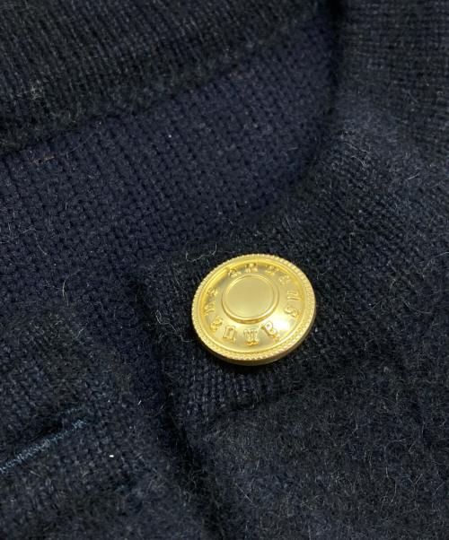 anuans（アニュアンス）anuans (アニュアンス) Cashmere Blend No-Collar Knit Jacket /カシミヤブレンドノーカラーニットジャケット ネイビー サイズ:Ｆの古着・服飾アイテム