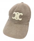 CELINEセリーヌ）の古着「トリオンフコーデュロイベースボールキャップ」｜ベージュ