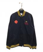 BILLIONAIRE BOYS CLUBビリオネアボーイズクラブ）の古着「COTTON VARSITY JACKET」｜ブラック