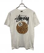 stussyステューシー）の古着「レオパード8ボールTシャツ」｜ホワイト