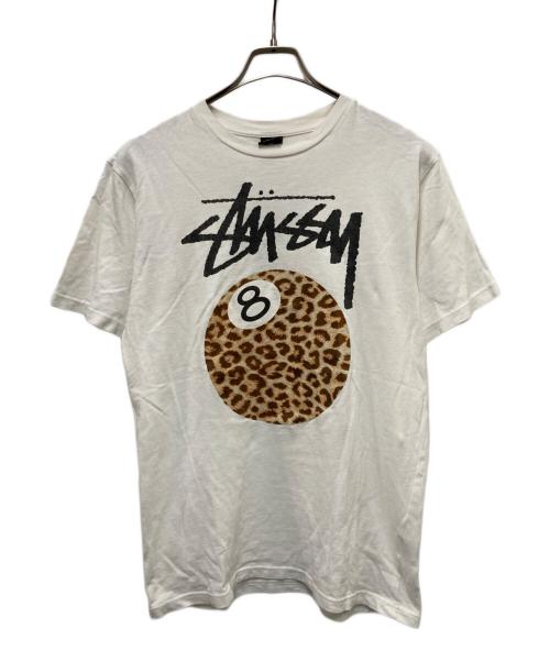 stussy（ステューシー）stussy (ステューシー) レオパード8ボールTシャツ ホワイト サイズ:Mの古着・服飾アイテム