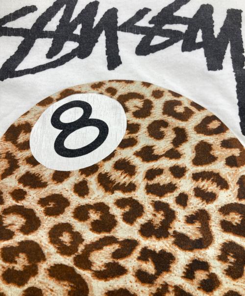 stussy（ステューシー）stussy (ステューシー) レオパード8ボールTシャツ ホワイト サイズ:Mの古着・服飾アイテム