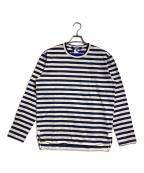 JUNYA WATANABE MANジュンヤワタナベマン）の古着「ボーダーカットソー/border cut and sew」｜ベージュ×ネイビー