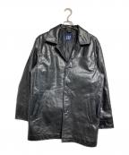 GAPギャップ）の古着「レザーカーコート/leather car coat」｜ブラック