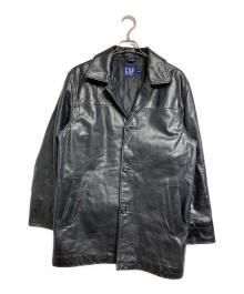 GAP（ギャップ）の古着「レザーカーコート/leather car coat」｜ブラック