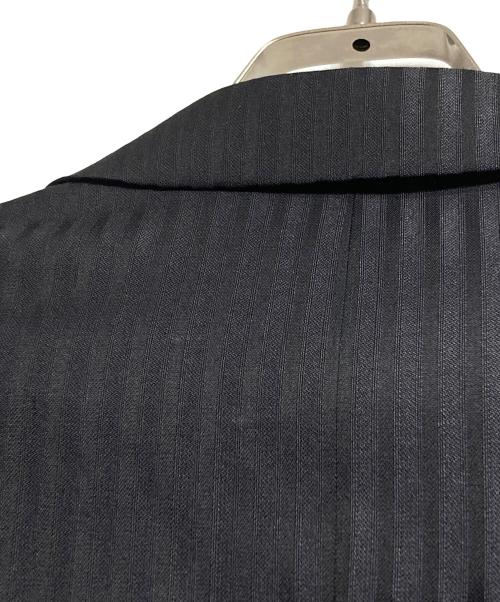 COMME des GARCONS HOMME PLUS（コムデギャルソンオムプリュス）COMME des GARCONS HOMME PLUS (コムデギャルソンオムプリュス) 捻じれストライプウールシルクテーラードジャケット/Wool Silk Tailored Jacket ブラック×ネイビー サイズ:Sの古着・服飾アイテム