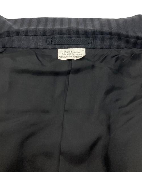 COMME des GARCONS HOMME PLUS（コムデギャルソンオムプリュス）COMME des GARCONS HOMME PLUS (コムデギャルソンオムプリュス) 捻じれストライプウールシルクテーラードジャケット/Wool Silk Tailored Jacket ブラック×ネイビー サイズ:Sの古着・服飾アイテム