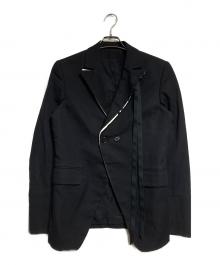 ANN DEMEULEMEESTER（アンドゥムルメステール）の古着「コットンリネンデザインジャケット/Cotton-Linen Design Jacket」｜ブラック