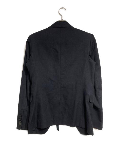 ANN DEMEULEMEESTER（アンドゥムルメステール）ANN DEMEULEMEESTER (アンドゥムルメステール) コットンリネンデザインジャケット/Cotton-Linen Design Jacket ブラック サイズ:XSの古着・服飾アイテム