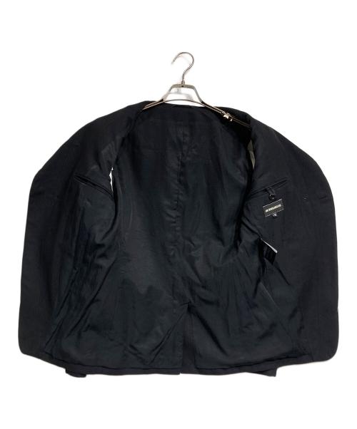 ANN DEMEULEMEESTER（アンドゥムルメステール）ANN DEMEULEMEESTER (アンドゥムルメステール) コットンリネンデザインジャケット/Cotton-Linen Design Jacket ブラック サイズ:XSの古着・服飾アイテム