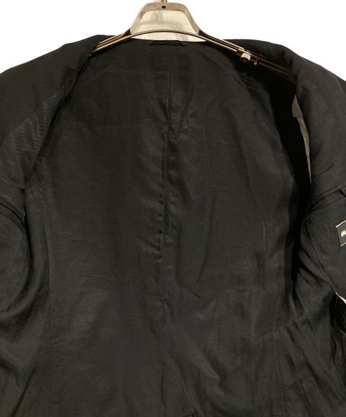 ANN DEMEULEMEESTER（アンドゥムルメステール）ANN DEMEULEMEESTER (アンドゥムルメステール) コットンリネンデザインジャケット/Cotton-Linen Design Jacket ブラック サイズ:XSの古着・服飾アイテム