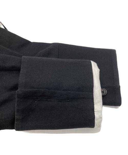 ANN DEMEULEMEESTER（アンドゥムルメステール）ANN DEMEULEMEESTER (アンドゥムルメステール) コットンリネンデザインジャケット/Cotton-Linen Design Jacket ブラック サイズ:XSの古着・服飾アイテム