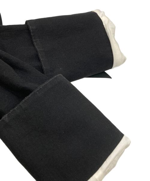 ANN DEMEULEMEESTER（アンドゥムルメステール）ANN DEMEULEMEESTER (アンドゥムルメステール) コットンリネンデザインジャケット/Cotton-Linen Design Jacket ブラック サイズ:XSの古着・服飾アイテム