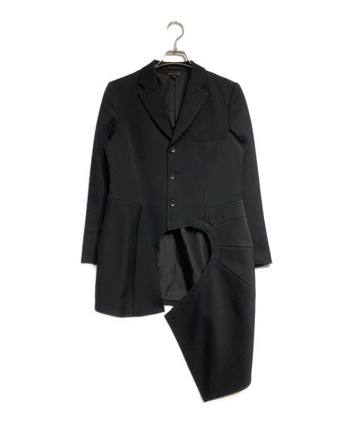 COMME des GARCONS（コムデギャルソン）COMME des GARCONS (コムデギャルソン) アシンメトリー断ち切りデザインコート/Asymmetrical design coat ブラック サイズ:Mの古着・服飾アイテム