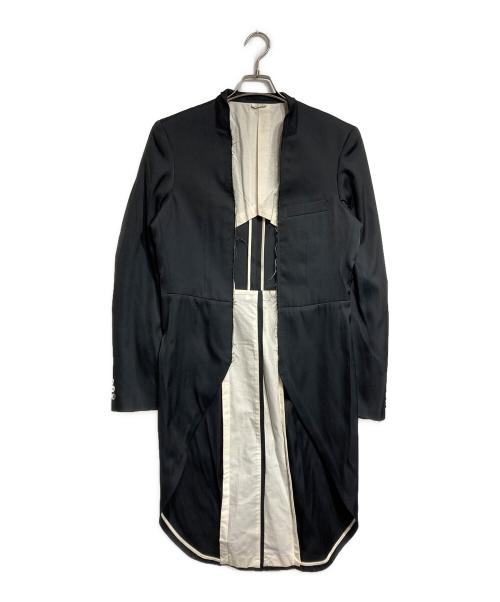 COMME des GARCONS HOMME PLUS（コムデギャルソンオムプリュス）COMME des GARCONS HOMME PLUS (コムデギャルソンオムプリュス) カットオフ燕尾ロングコート/Cut-off swallowtail long coat ブラック サイズ:Mの古着・服飾アイテム