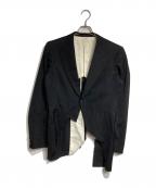 COMME des GARCONS HOMME PLUSコムデギャルソンオムプリュス）の古着「1Bカットオフデザインジャケット/Raw Edge Single-Button Jacket」｜ブラック