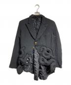 COMME des GARCONSコムデギャルソン）の古着「ポリ縮絨 パデットデザインジャケット」｜ブラック